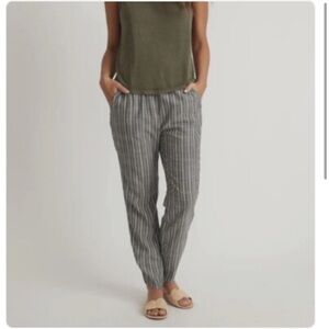 Marine Layer Allison Tencel Pant in Black & White Stripe